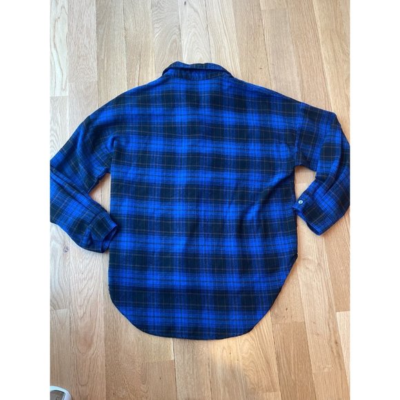 Vici Women’s Top Button-Down Plaid Flannel Shirt Blue Small - Picture 10 of 10